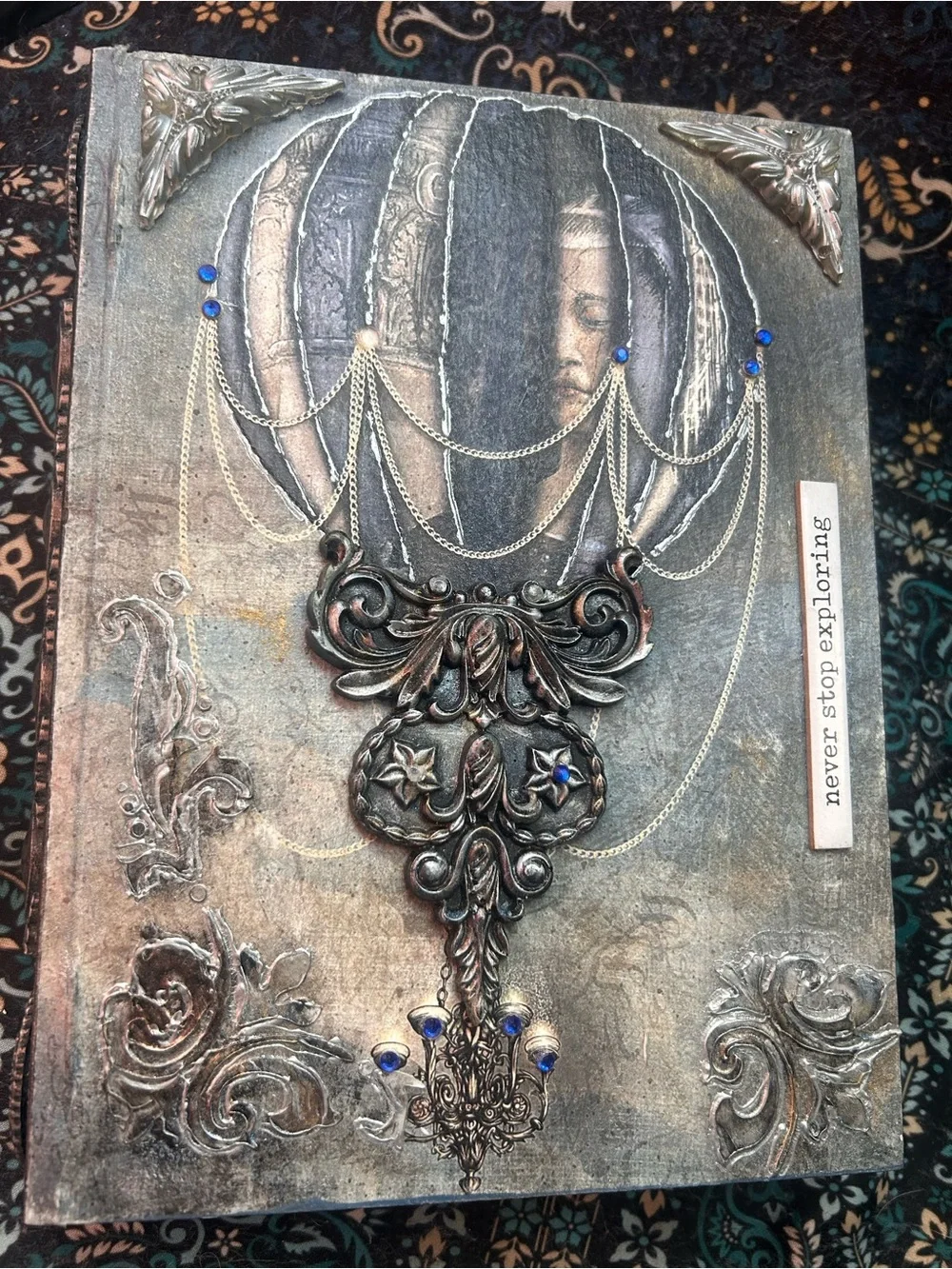 Decorative Faux Book - Silver and Blue Home Accent